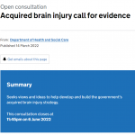 Fifth Sense calls for support for the Acquired Brain Injury strategy: An opportunity to share your views